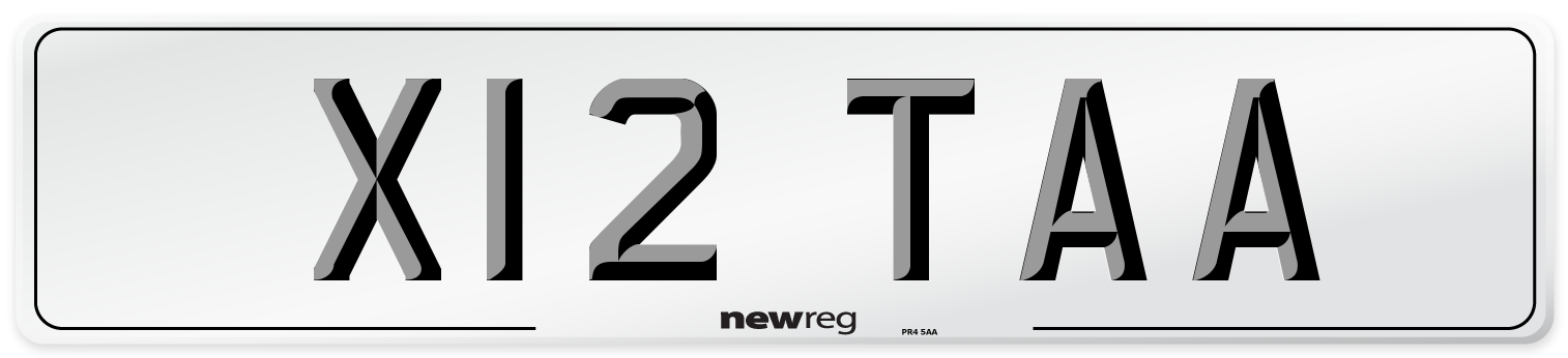 X12 TAA Number Plate from New Reg